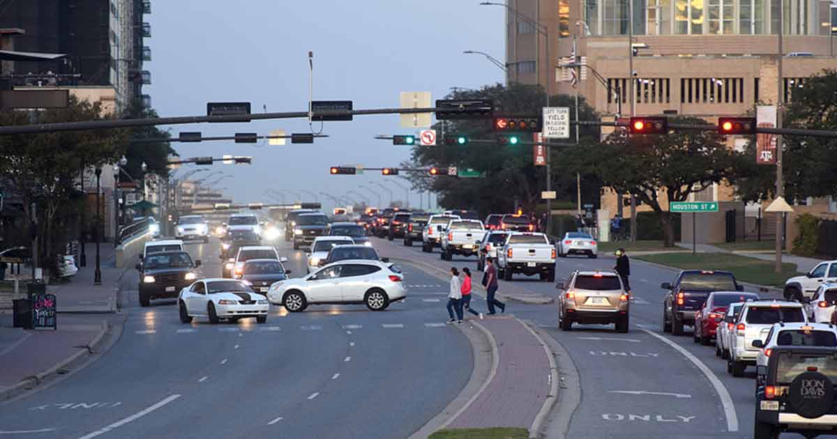 Busy city traffic